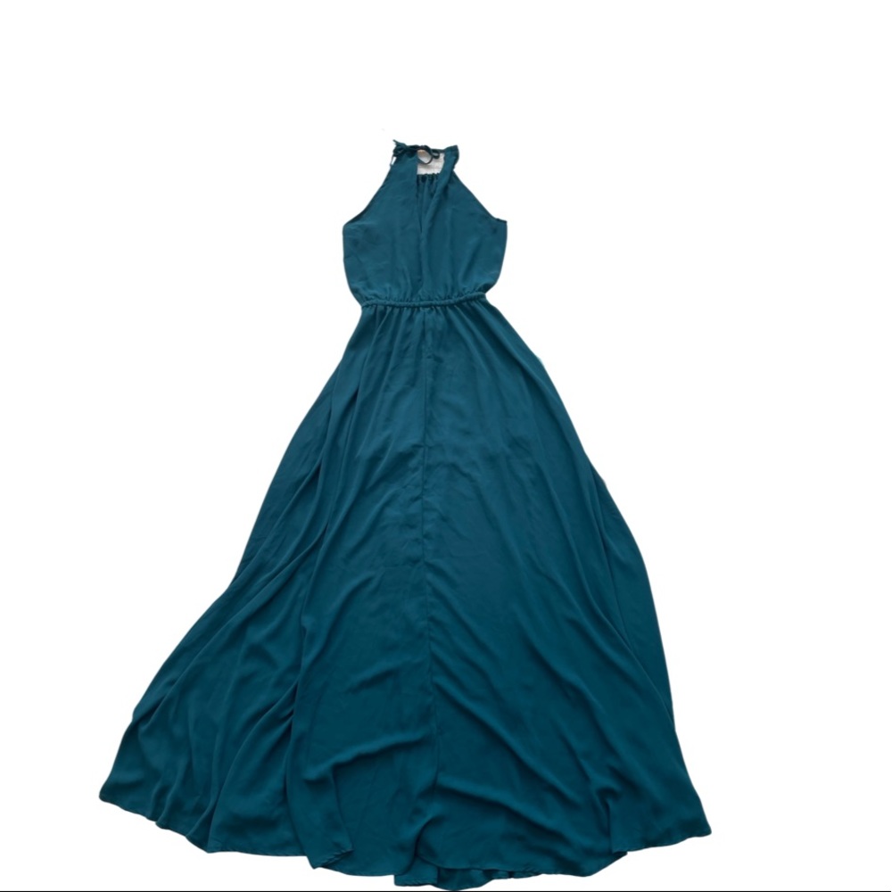 Emerald green Lulu’s long maxi gown in XS
